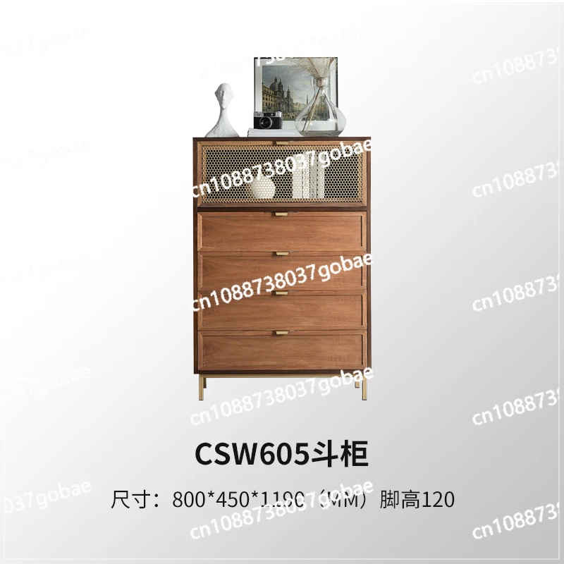 ZC Modern Chest of Drawers Living Room TV Cabinet Side Cabinet Nordic Minimalist Bedroom Locker Retro Storage Cabinet