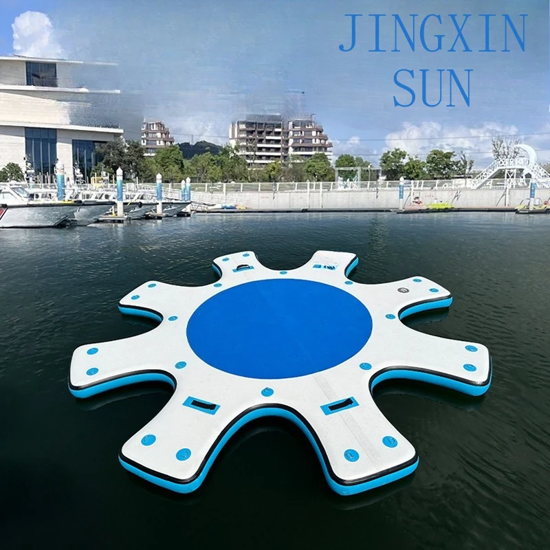 Inflatable water surfboard floating table yoga mat multi-person standing pulp board fixed platform yacht docking dock