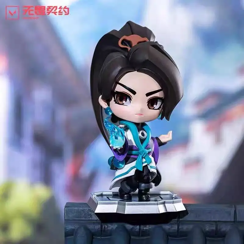 Oryginalne figurki VALORANT 14 cm Killjoy Cypher Jett Sage, modele anime z gier, ozdoby na biurko, prezenty świąteczne, zabawki dla dzieci - dostępne od ręki.