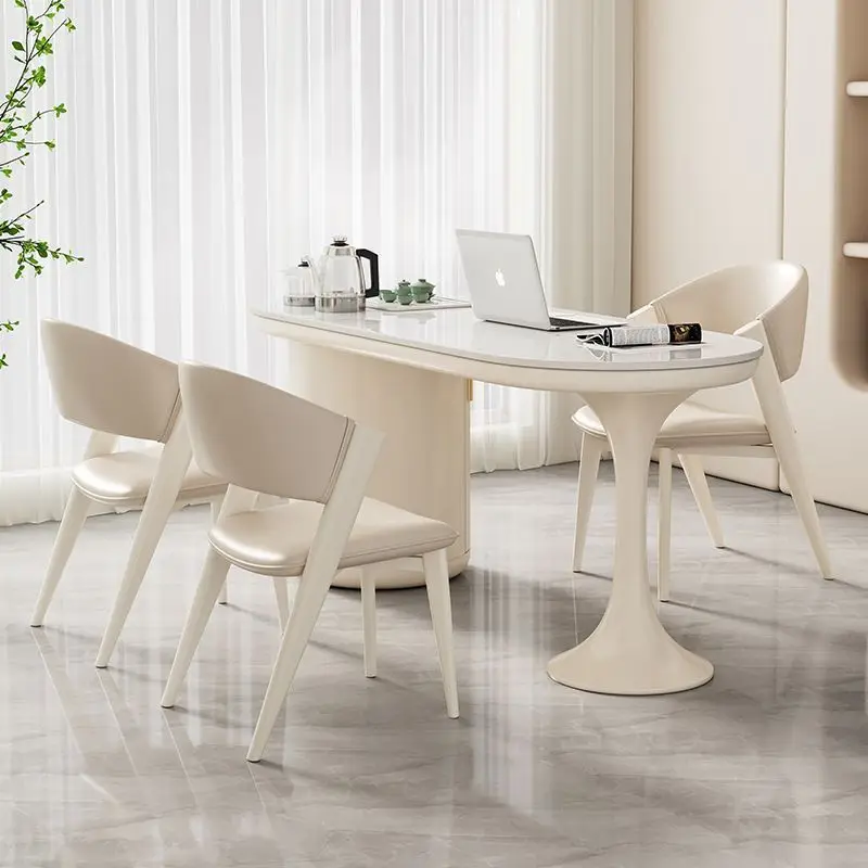 Sintered stone tea table, desk integrated dual-purpose light luxury modern minimalist beauty salon office kung fu home balcony