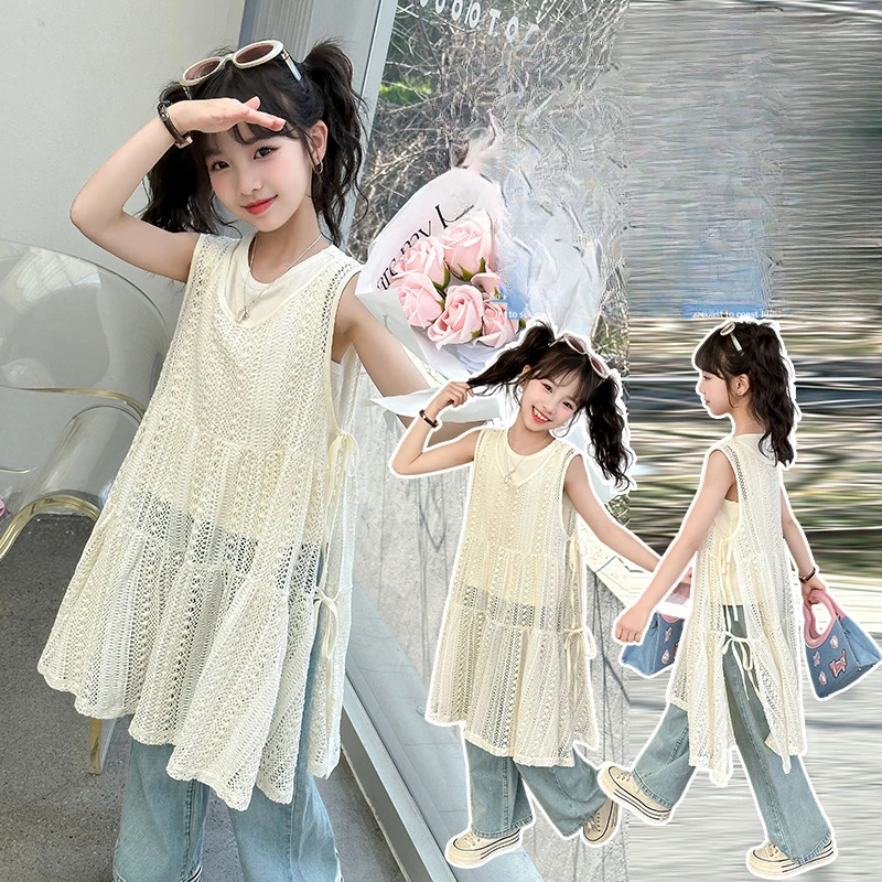 

Girls Suits Children 2024 New Spring and Summer Top and Skirt Simple Casual Style All-match Suits Korean Simple Style