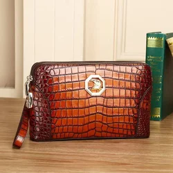 SENOFAN Clutches Bag Men Lock Envelope Bag Handbag Genuine Leather Alligator Wallet Pouch For Male Clutch Business Phone Bag