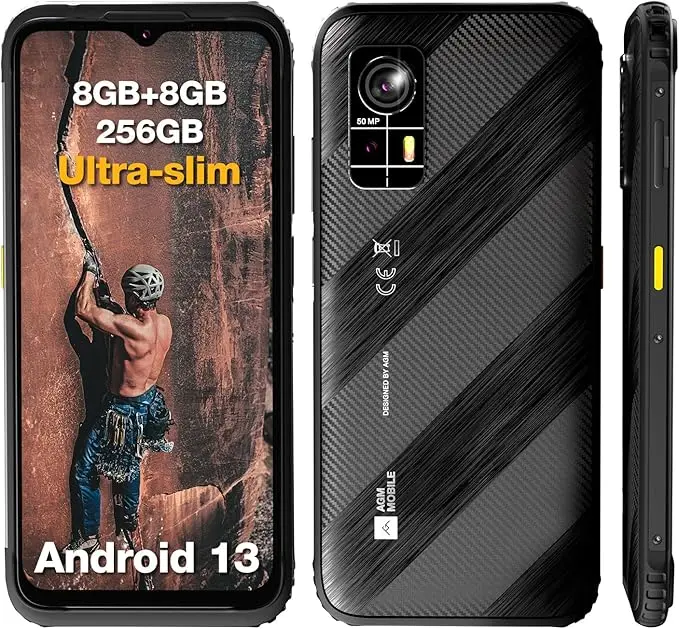 

American Version AGM H6 Rugged Smartphone 50MP Cam, 8GB+256GB, 90Hz FHD+, Waterproof/Dustproof/Shockproof - Endurance Battery