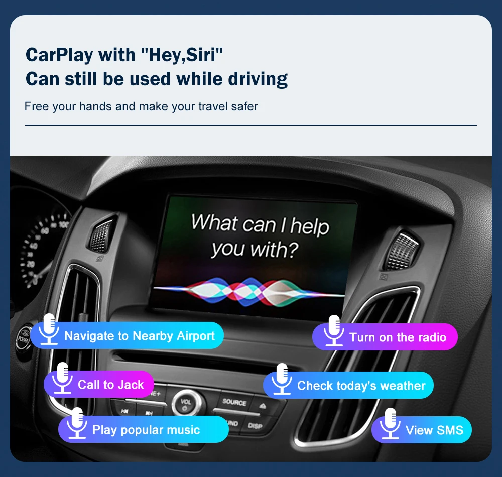Kabelloses CarPlay für Ford Focus Escape Fiesta C-max Sync 2 Android Auto Interface Mirror Link AirPlay Car Play Funktion – Detail 9