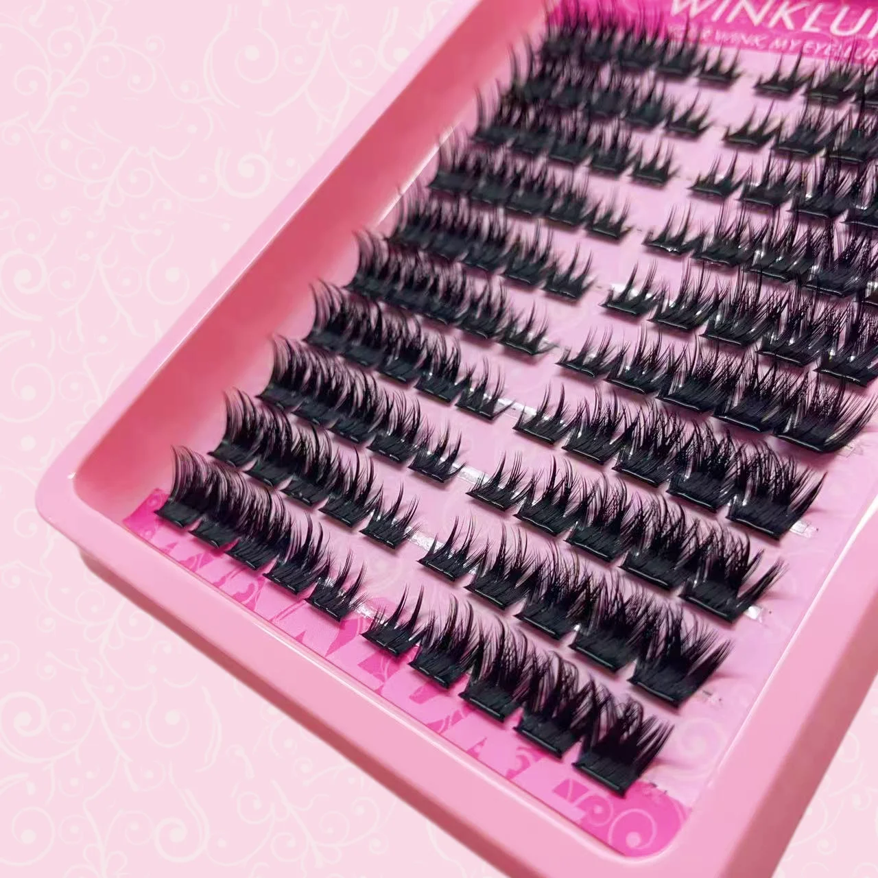 WINKLURE Self-Adhesive Eyelashes, Glue Free Eyelash Clusters  Mixed Natural No Glue Needed  D Curl Reusable False Eyelashes Ult