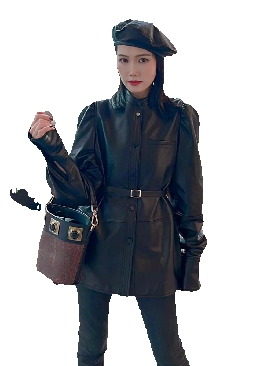 New Explosive Leather Jacket, Female Genuine Leather Sheepskin Machine, Car Captain, Internet Famous In Spring
