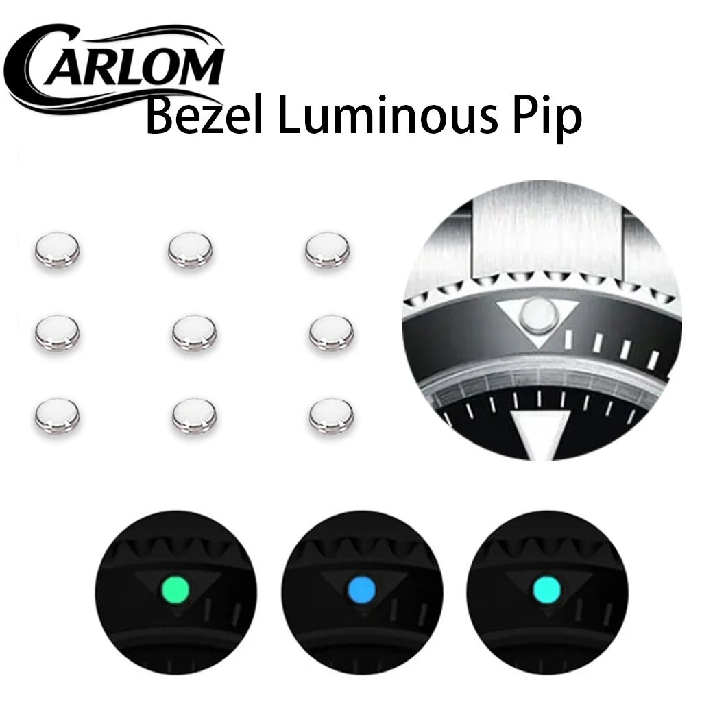 White Beads Blue Green Luminous Pip Watch Bezel Insert 12 O’Clock Lume Pearl Dot Mod Parts Replacement Spare Accessories