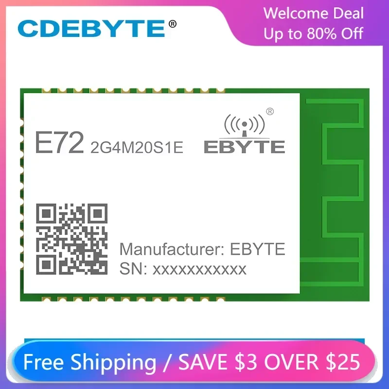 CC2652P Wireless Module ZigBee Bluetooth 2.4Ghz 20dBm SoC Ebyte E72-2G4M20S1E Transceiver and Receiver PCB/IPX Antenna