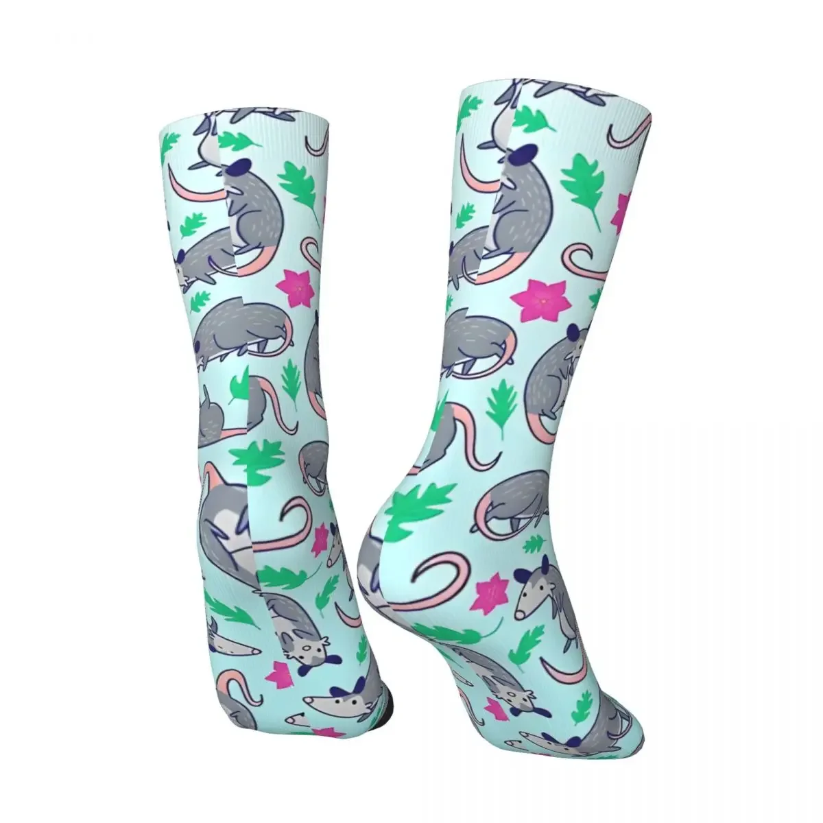 Vintage Opossum Pattern Men's compression Socks Unisex Harajuku Pattern Printed Novelty Crew Sock