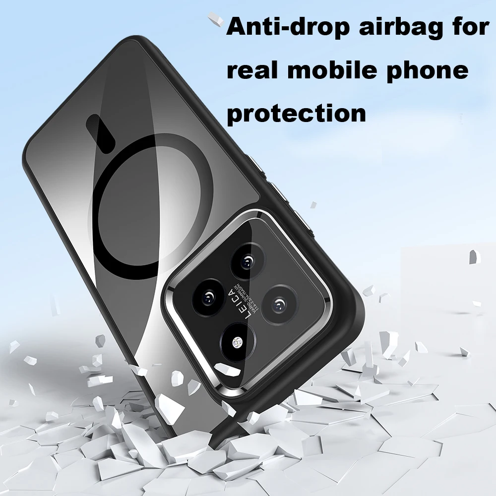 For Xiaomi 15 / 15 Pro HD Transparent Shockproof Magnetic Charging Case TPU PC Cover For Xiaomi Mi 15