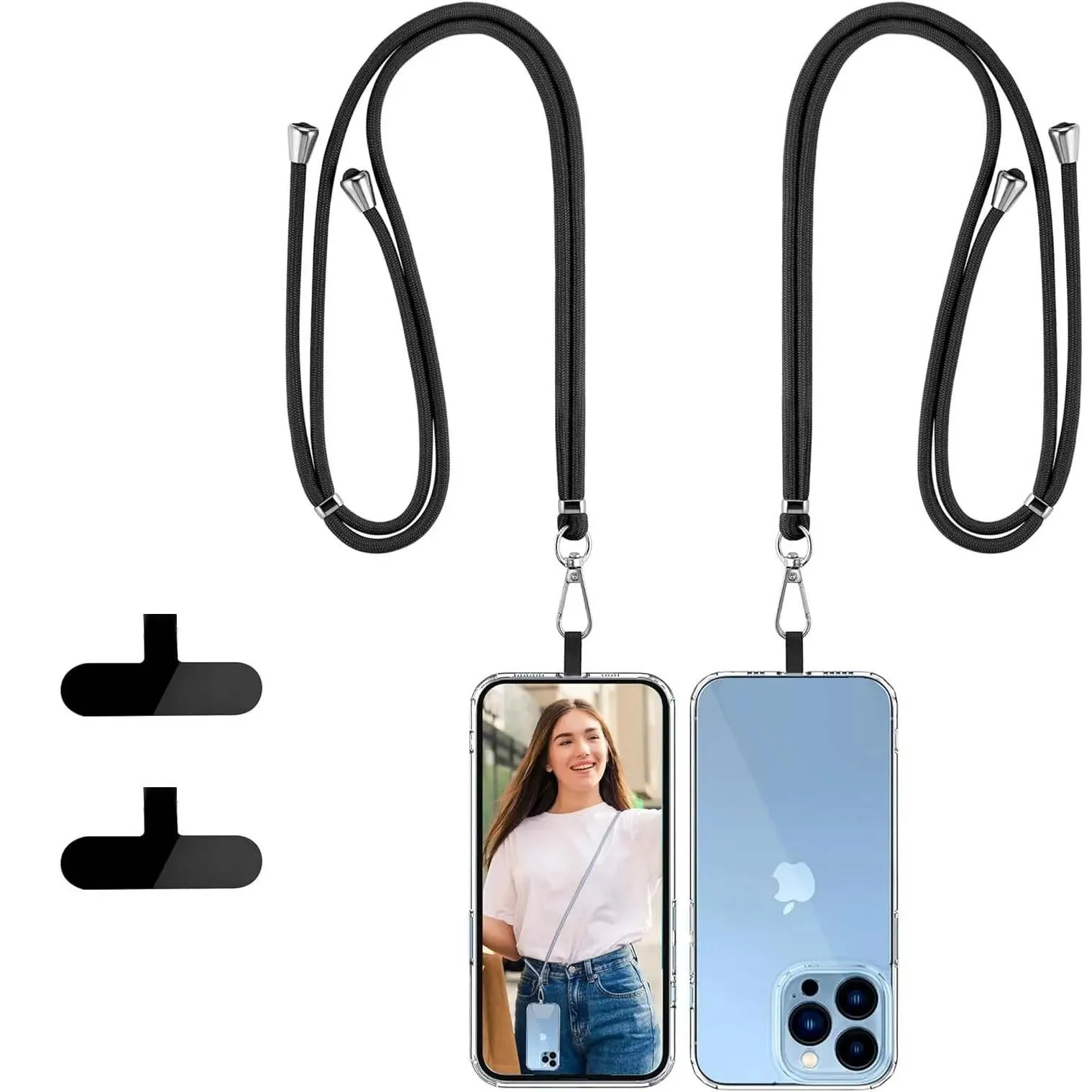 Crossbody Cell Phone Lanyard , Adjustable Neck Strap for iPhone Android Smartphones, Universal Nylon Phone Leash with Reinforced Tab, Anti-Theft Safety Tether for Travel