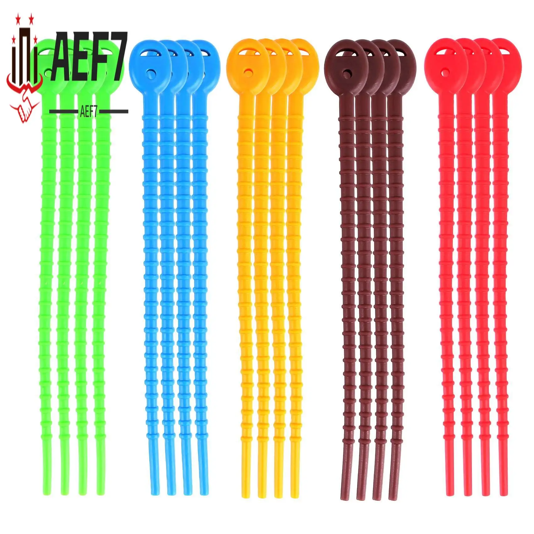 

AEF7-Silicone Cable Ties,Durable Zip Ties, Bag Seal Clips, Cable Straps, Bread Ties, Rubber Twist Ties For Home Office