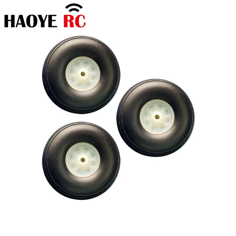 Haoye 2 Pcs/Lot 1-4inch High Quality PU Wheel With Plastic Hub Tail Wheel Tires For RC Airplane Replacement Toys DIY Accessory