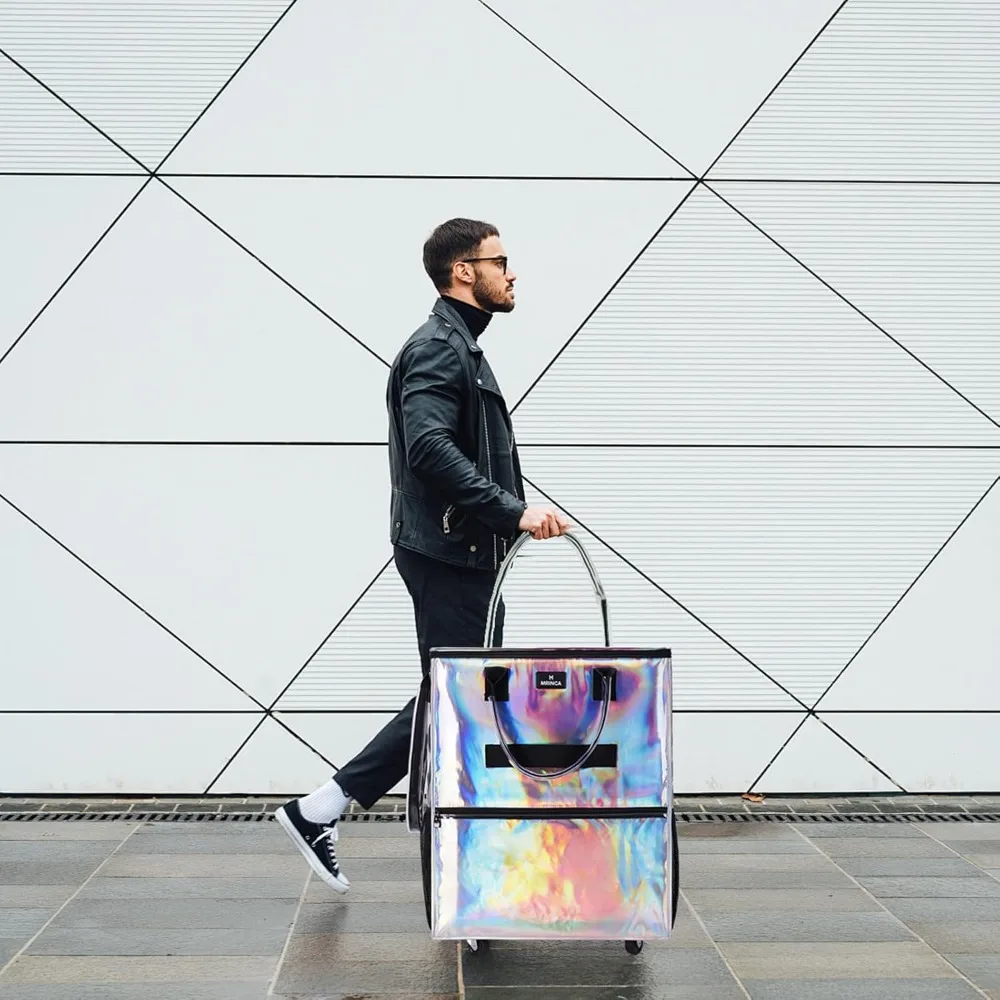 รถเข็นช็อปปิ้งแบบพับได้ที่ทนทานพร้อมความมั่นคงที่เพิ่มขึ้นและผ้ากันน้ำสำหรับการขนของชำที่มีน้ำหนักมาก