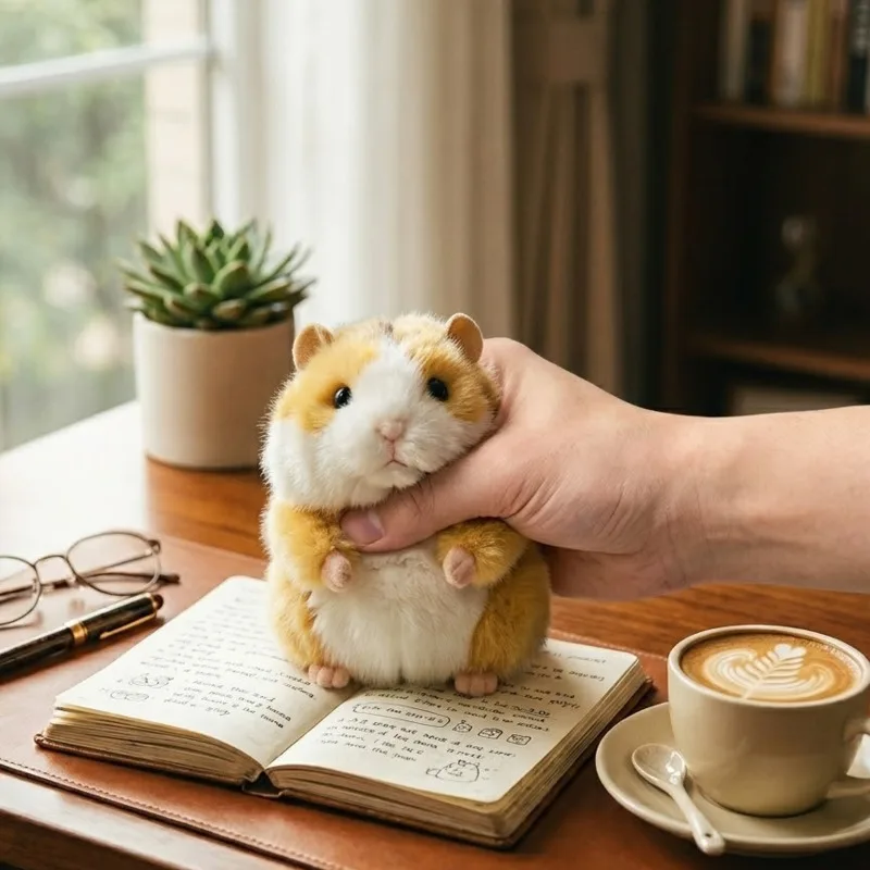 2026 New Cute Hamster Plush Toy Squishy Osmanthus Cake Hamster Hand Puppet Stress Relief Fidget Toy For Kids Adults Gift