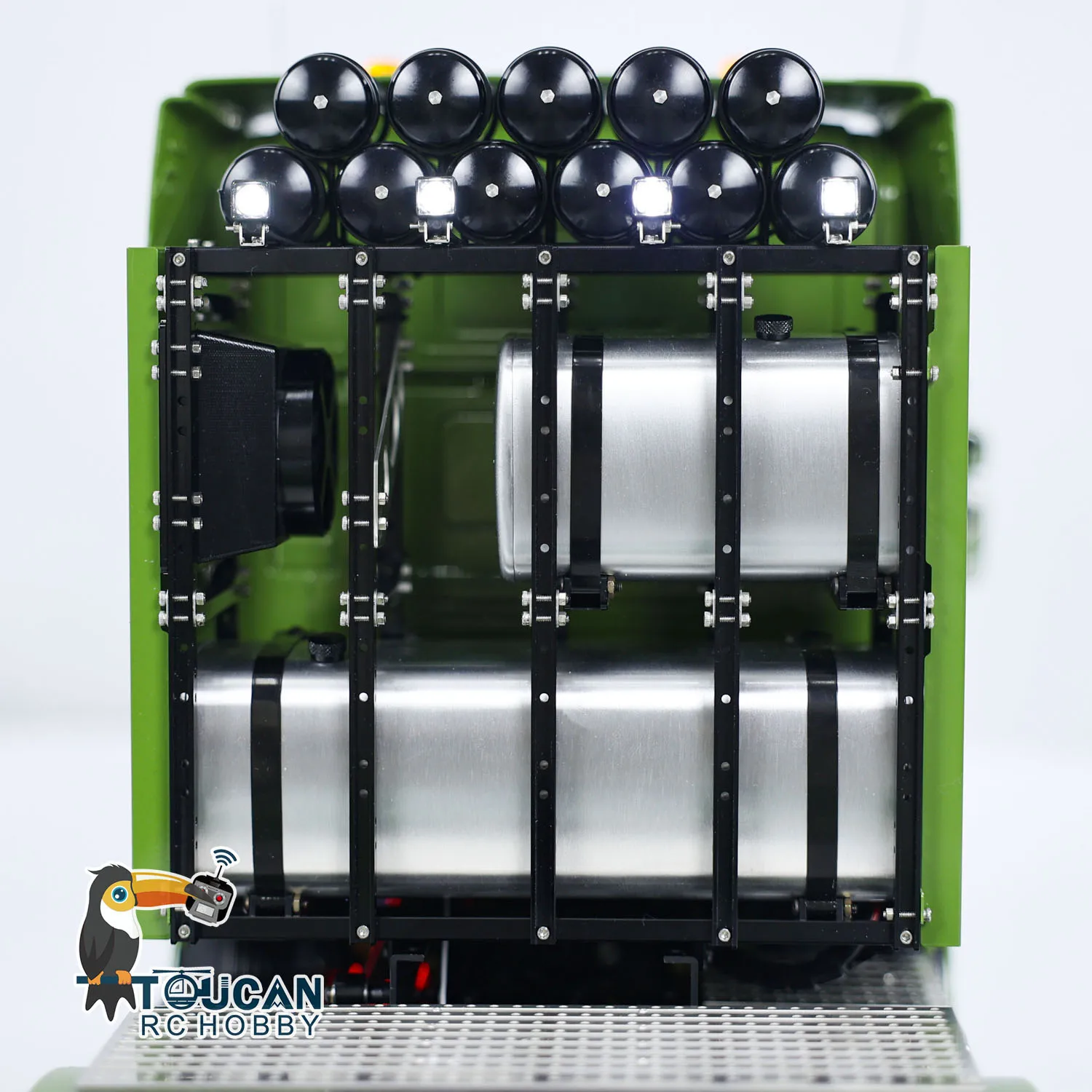 

TOUCAN DIY 1/14 LESU 8X8 RC Tractor Truck Heavy Metal Chassis Remote Control Trucks Light Sound Equipments Rack Finished Car Toy