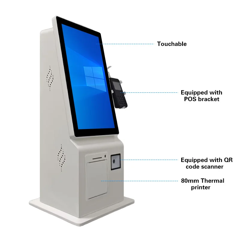 15.6inch Desktop Self-ordering Kiosk with Touch Screen Restaurant Cafe Android Multi-Payment Easy Operate QR Code NFC Payment