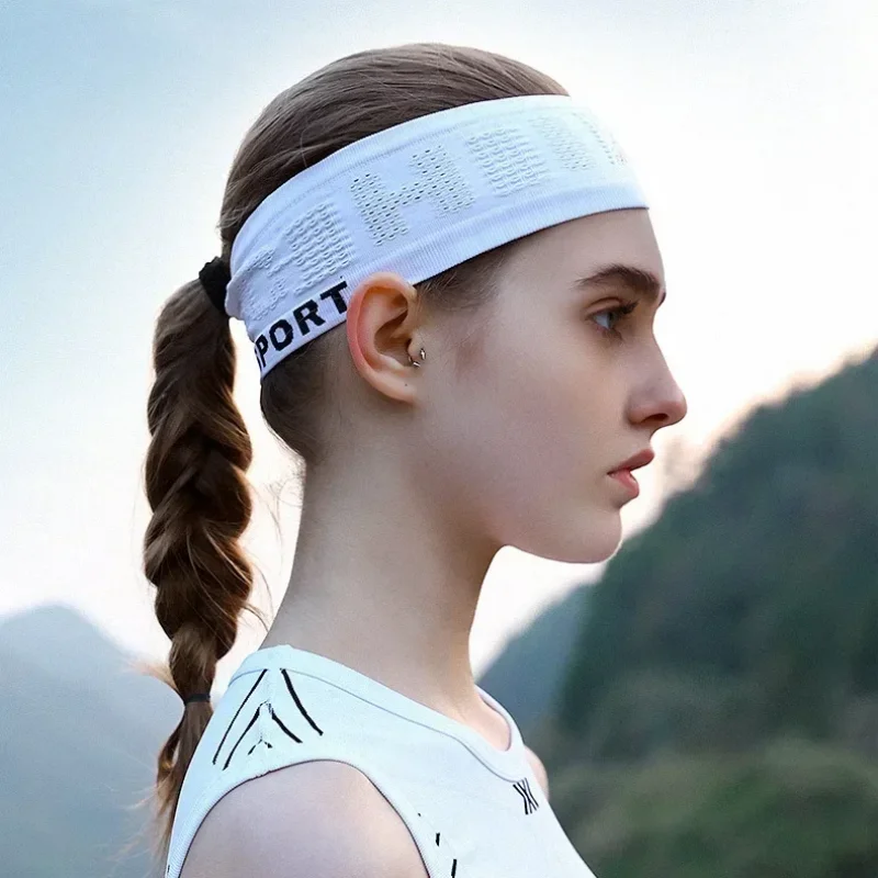 Stretchy Breathable Mesh Sweatband Running Headband Yoga Hair Band An-ti Slip Lightweight Sports Fitness Absorbent Sweat Belt