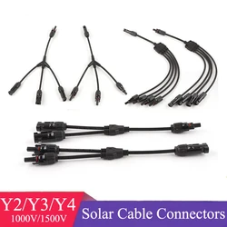 2/3/4IN 1OUT Solar Photovoltaic Panel Module Parallel Adapter Male and Female 2Y 4Y Solar Panel Cable Connector Splitter Coupler