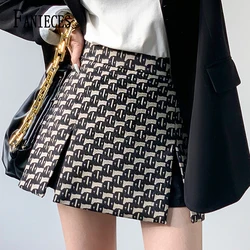 2025 Spring New Luxury Jacquard Mini Skirt Summer High Waist A-line Pleated Women Skirts Office Lady Elegant faldas юбка 스커트