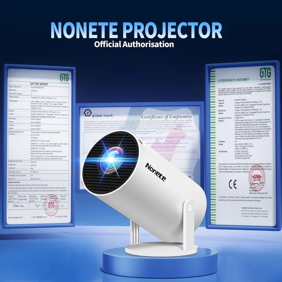 Upgraded Mini Projector Support 4K 1080P FHD Auto Keystone 270 Rotatable with WiFi 6 and Bluetooth 5.2 Projector Portable Compat