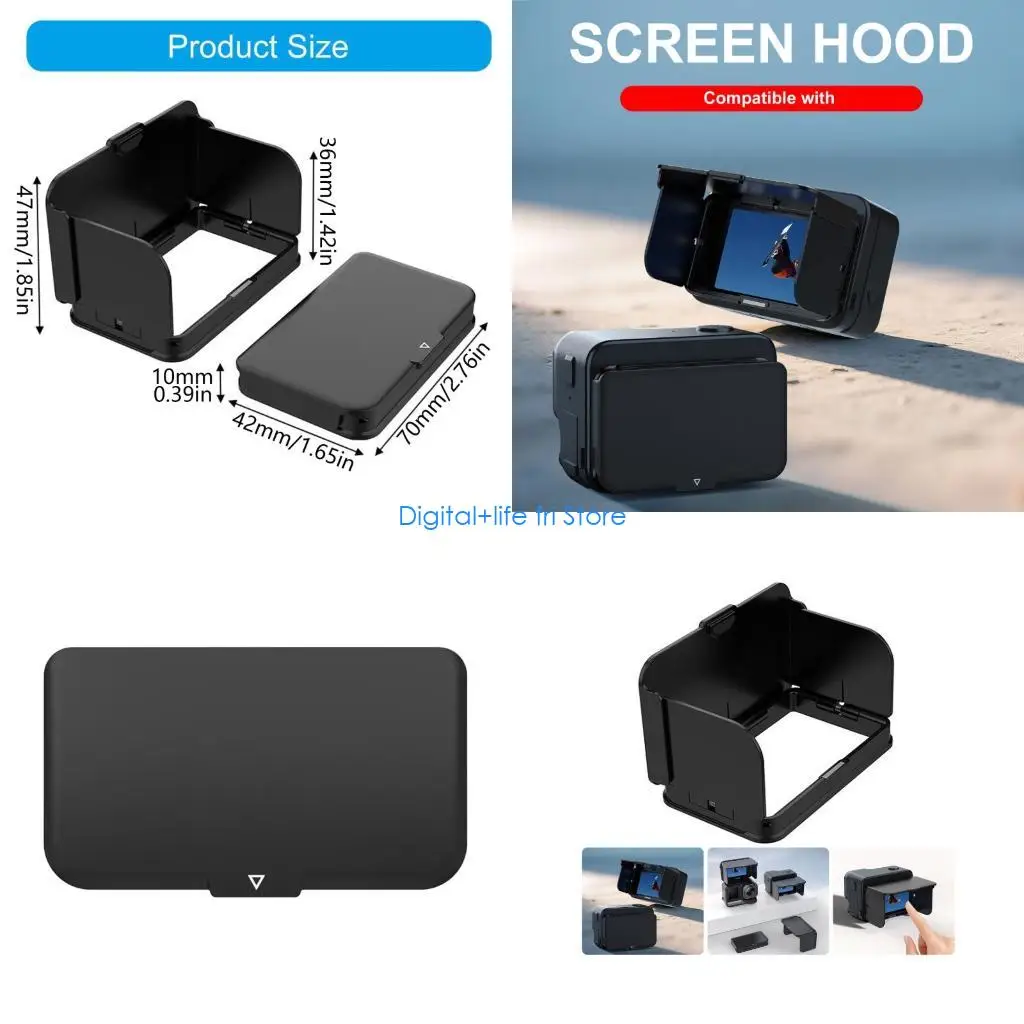 E06D Collapsible Camera Shade Blocking Scattered Light Enhances Visual For