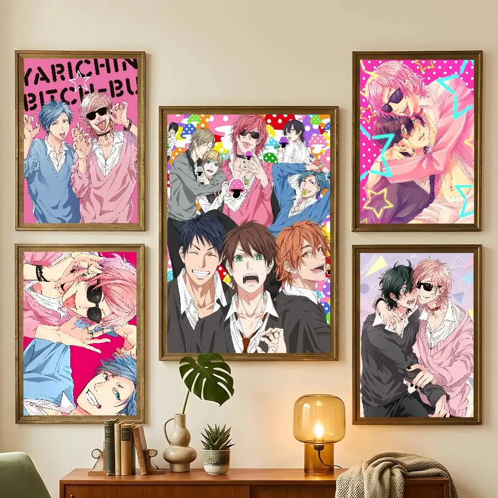 Póster de Comic Y-Yarichin Bit Club Ayato Yuri para decoración de dormitorio, habitación de jugador, pared de restaurante, regalo estético moderno