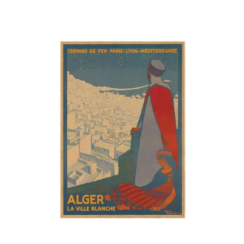 Posters Visit Algeria Algerie Travel Canvas Paintings Vintage Cartoon Print Wall Pictures for Living Room Home Decoration Gift