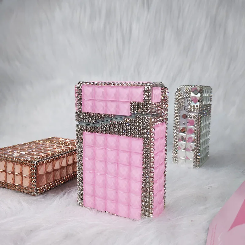 Women Cigarette Case Cigarette Holder Box Cigar Protective Cover 85mm King Size Crystal Bling Sturdy Cigarette box