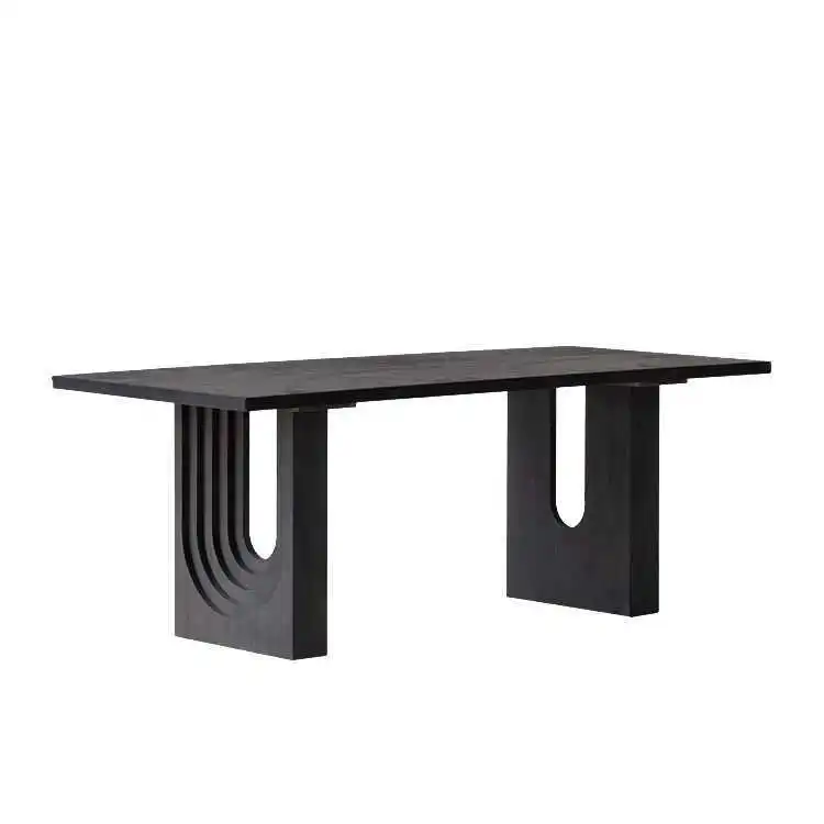 Factory Direct 2026 Wabi Sansan Solid Wood Long Dining Table French Retro Rectangle Western Dining Table Japanese Nordic Simple