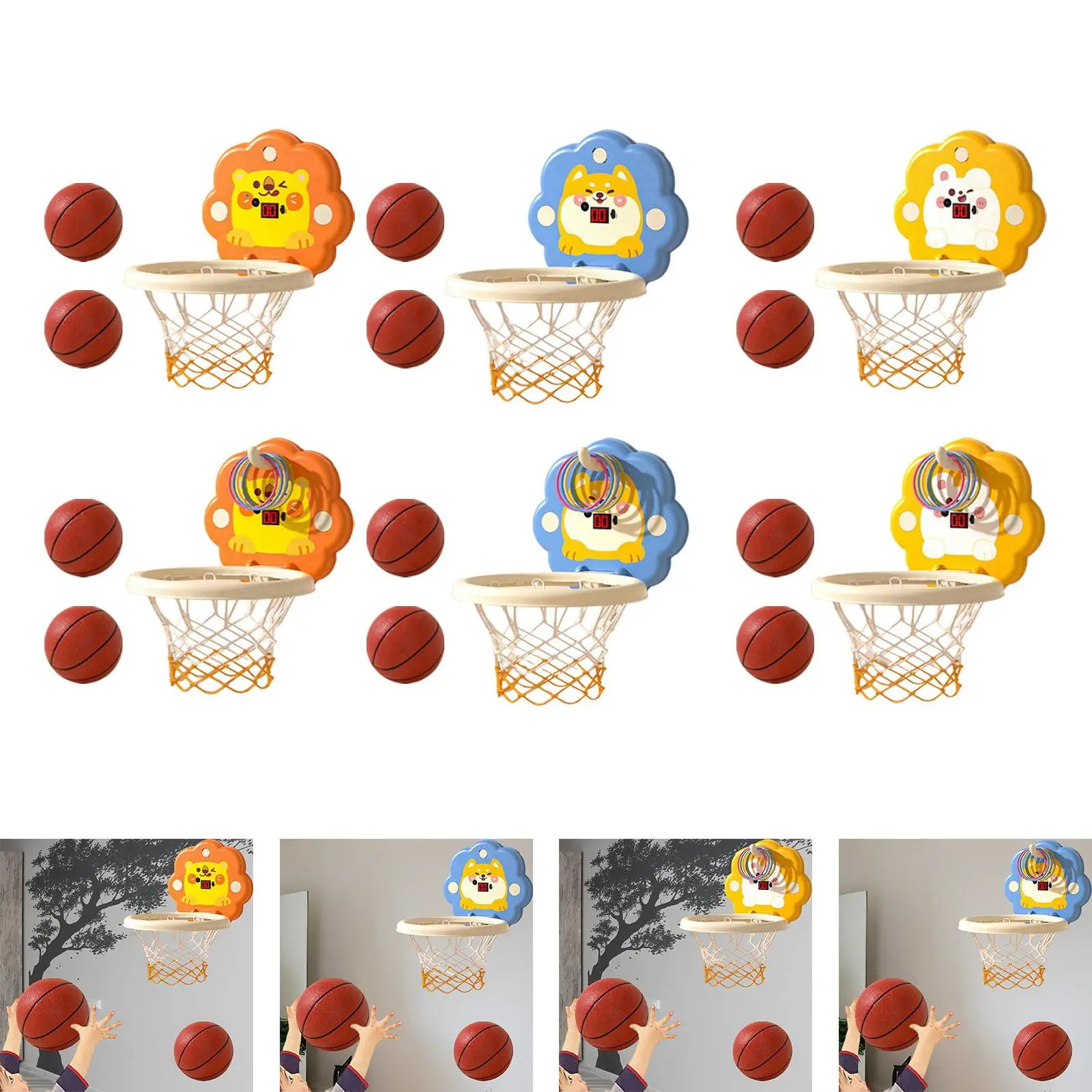 Basketball Hoop Set Basketball Frame Toy Boys Girls Basketball Goal for Wall