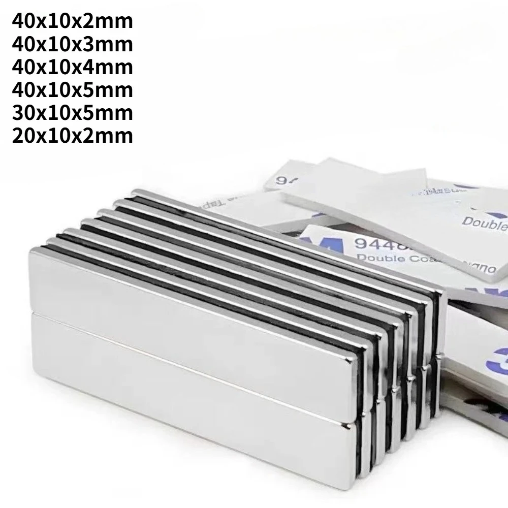 N52 20X10X2 40X10X3  40X10X5 40x10x4 Power Magnets Ebike Super Diy Fridge Double-side Tape Strong neodymium Science  Electric