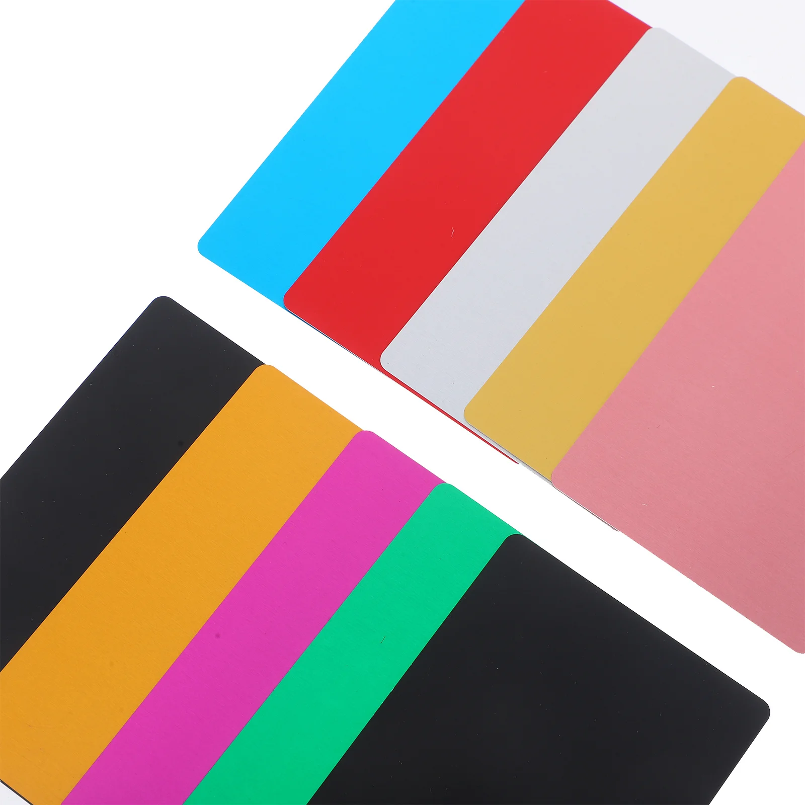 100 pcs Kartu Nama Aluminium Kosong untuk Ukiran, Cetak DIY, Kartu Nama Logam untuk Kustomisasi, Sudut Halus