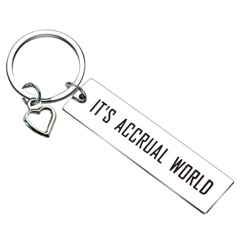 New It's Accrual World Keychain Pendant CPA Graduation Gift Key Chains Accountant Gift