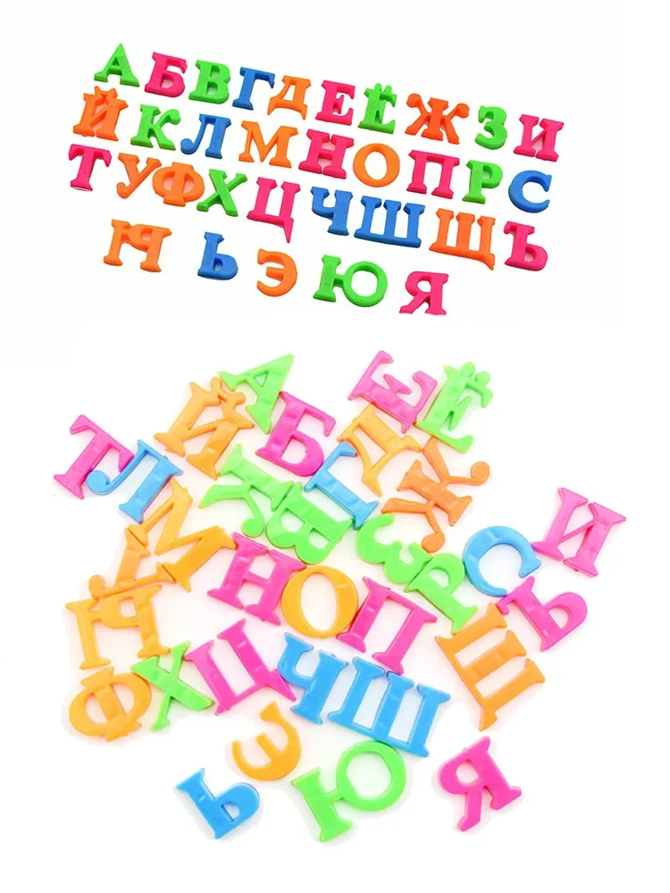 Lettres de l\'alphabet magnétique russe en plastique, autocollants pour réfrigérateur, babillard pour enfants, jouets d\'apprentissage de la langue