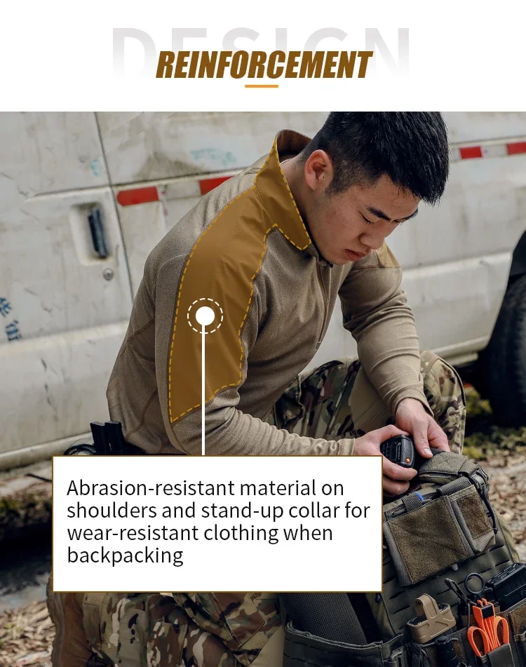 Emersongear BlueLabel Tactical Hunter Langarm-Poloshirt, tägliches Oberteil, T-Shirt, Fitness, Pendler, Wandern, Sport, Outdoor, Jagd – Detail 4