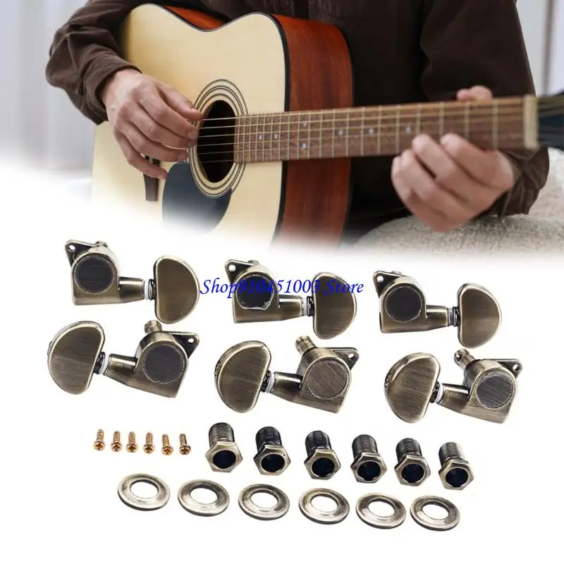 

77HC 6pcs Металлическая гитарная настройка Ключевые тюнеры Замена гитарной настройки струны колышки