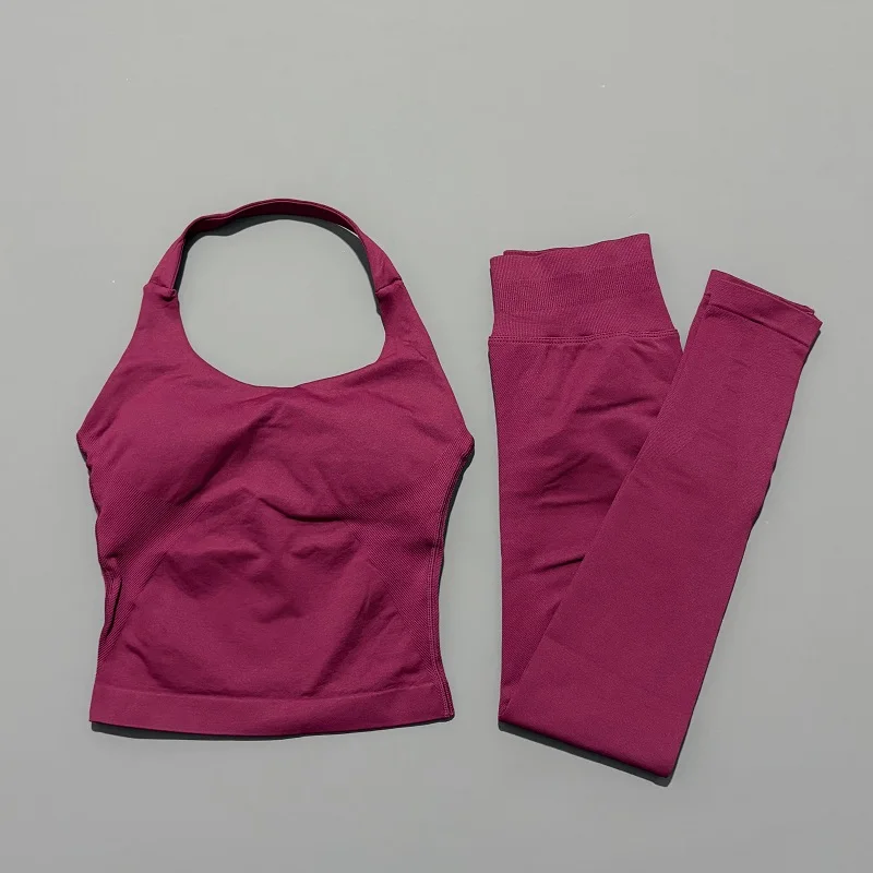 2-delige sportkleding dames yogaset gymkleding sportkleding yogapakken fitnessset trainingspakken sporttop gymleggingset