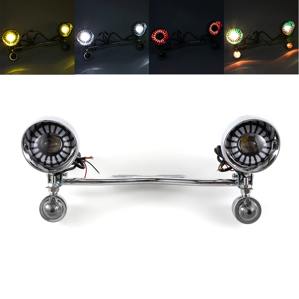 

For Yamaha V-Star XVS 650 950 1100 Custom Silverado/Suzuki Boulevard Intruder Volusia Marauder Passing Light Bar Turn Signals