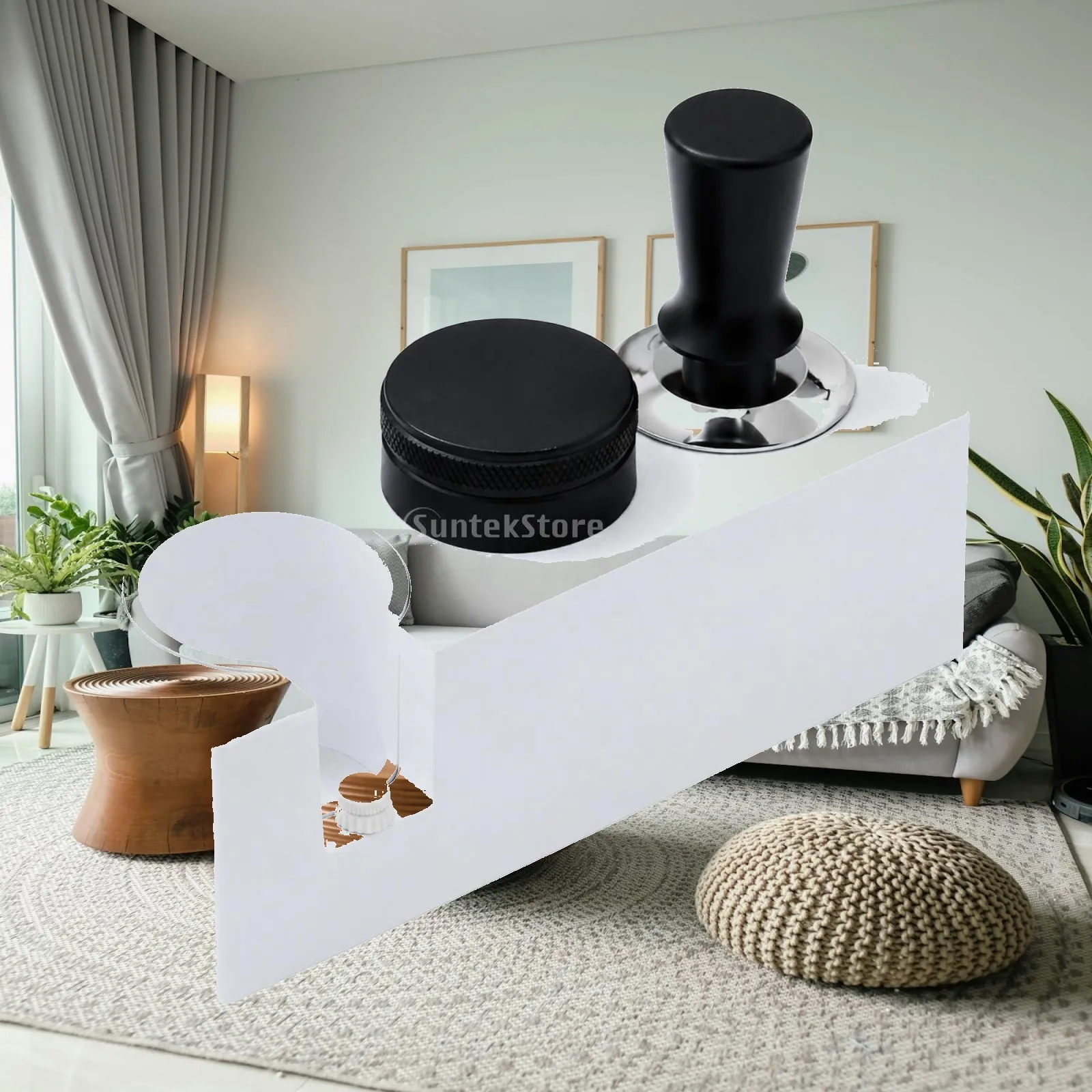 Barista Coffee Tamper Storage Base with Adjustable Screw for Different Portafilter Sizes