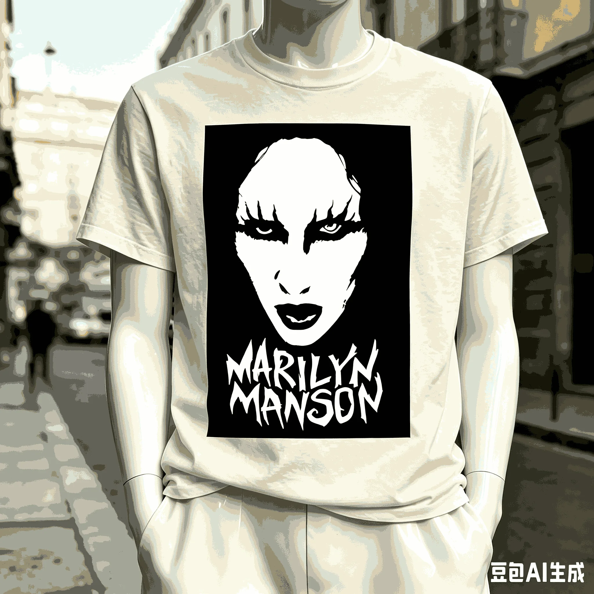 Marilyn Manson for Fan Gift T-shirt Men Women Harajuku Oversized Unisex Short Sleeve Streetwear high quality Couples Classic tee