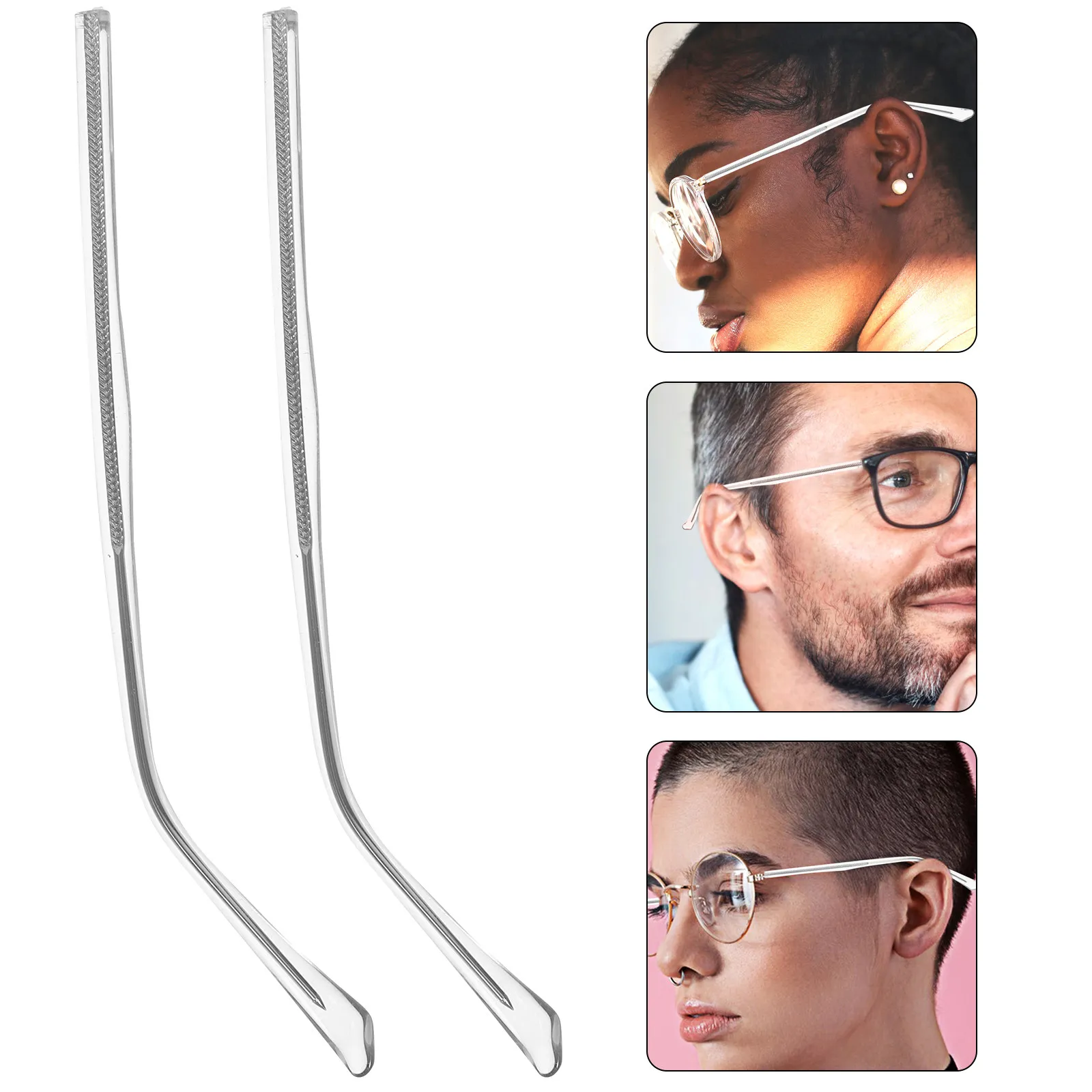 

1Pair Sleek Metal Eyeglasses Replacement Temples Arms Legs Stylish Glossy Design Comfort Fit Exercise Safe Eyewear Repair Parts