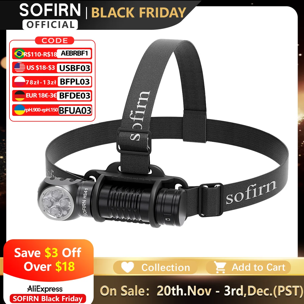 Налобный фонарь SOFIRN HS41 4000