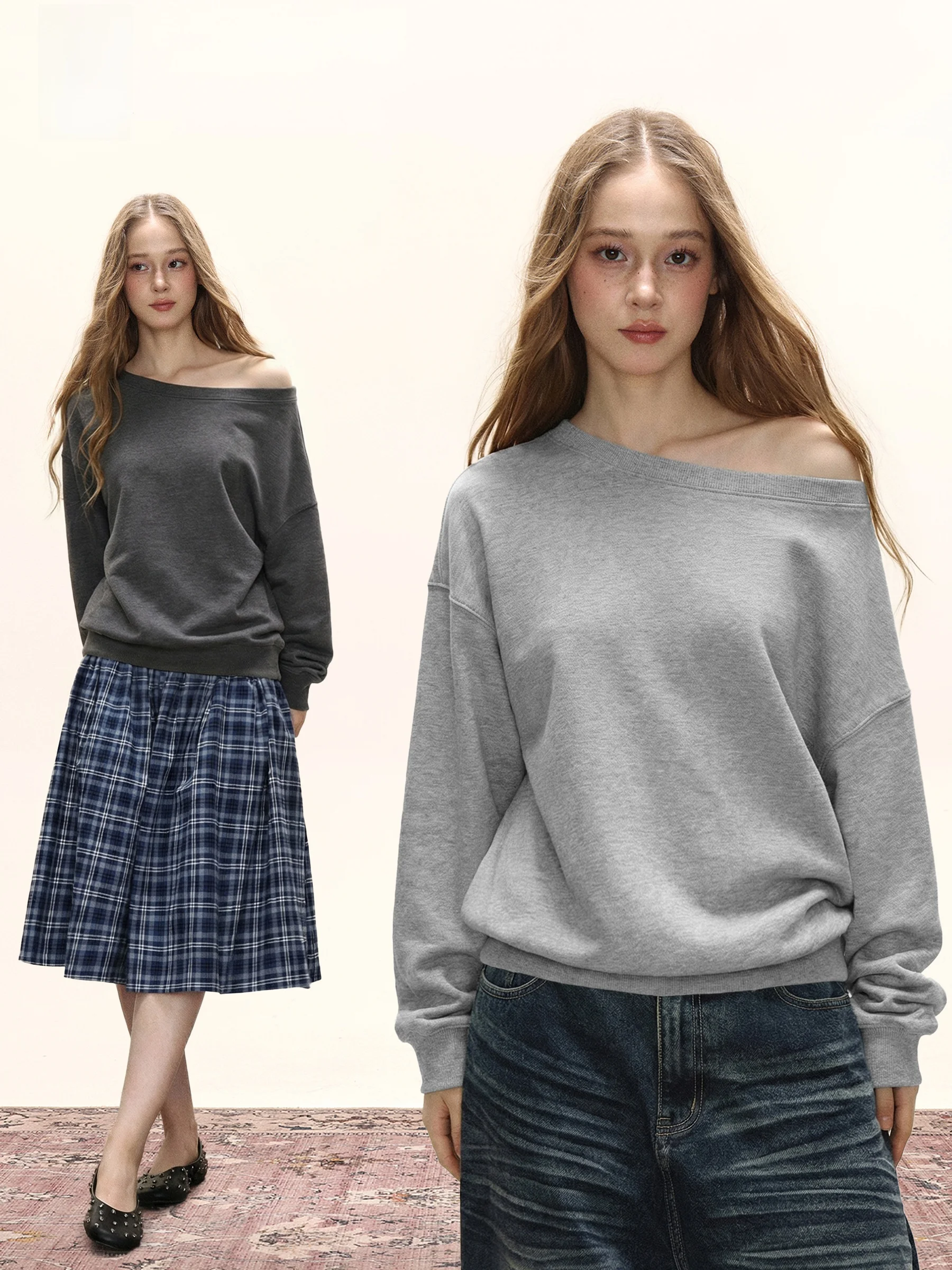 

Женская повседневная футболка с открытыми плечами и длинным рукавом, с асимметричным дизайном, весенняя, в уличном стиле, удобная толстовка