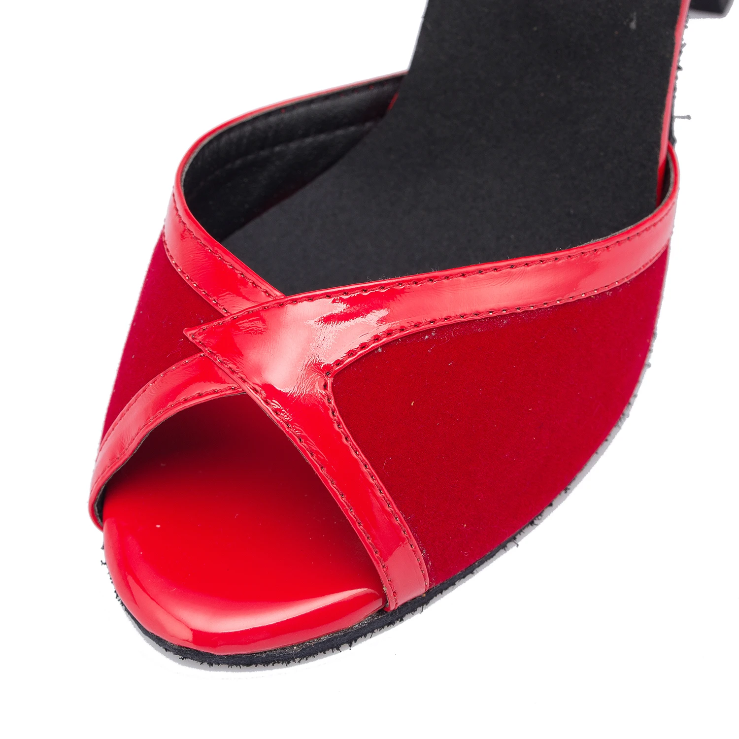 New Arrival Middle Heel Girls Gift Soft Red Suede Comfortable Salsa Latin Ballroom Women Dance Shoes