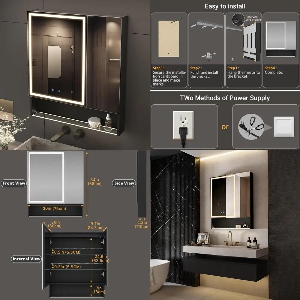 30"×34" Lighted Med…