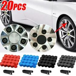 20pcs Car Wheel Tire Hub Caps 17/19/21mm Tyre Nut Screw Anti-Rust Protection Cap Cover Decoration Rims Screws Plugs