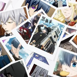 Black Butler Public School Arc 3inch Card Bookmark Ciel Sebastian Cartoon Pagination Mark Book Clip Lomo Cards Collection Gift