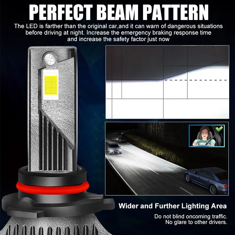 H7 lampu depan LED Canbus 80000LM CIP CSP LED H4 H1 H11 9005 9006 HB3 HB4 9012 HIR2 200W 6000K PTF bohlam es lampu kabut Turbo 12V