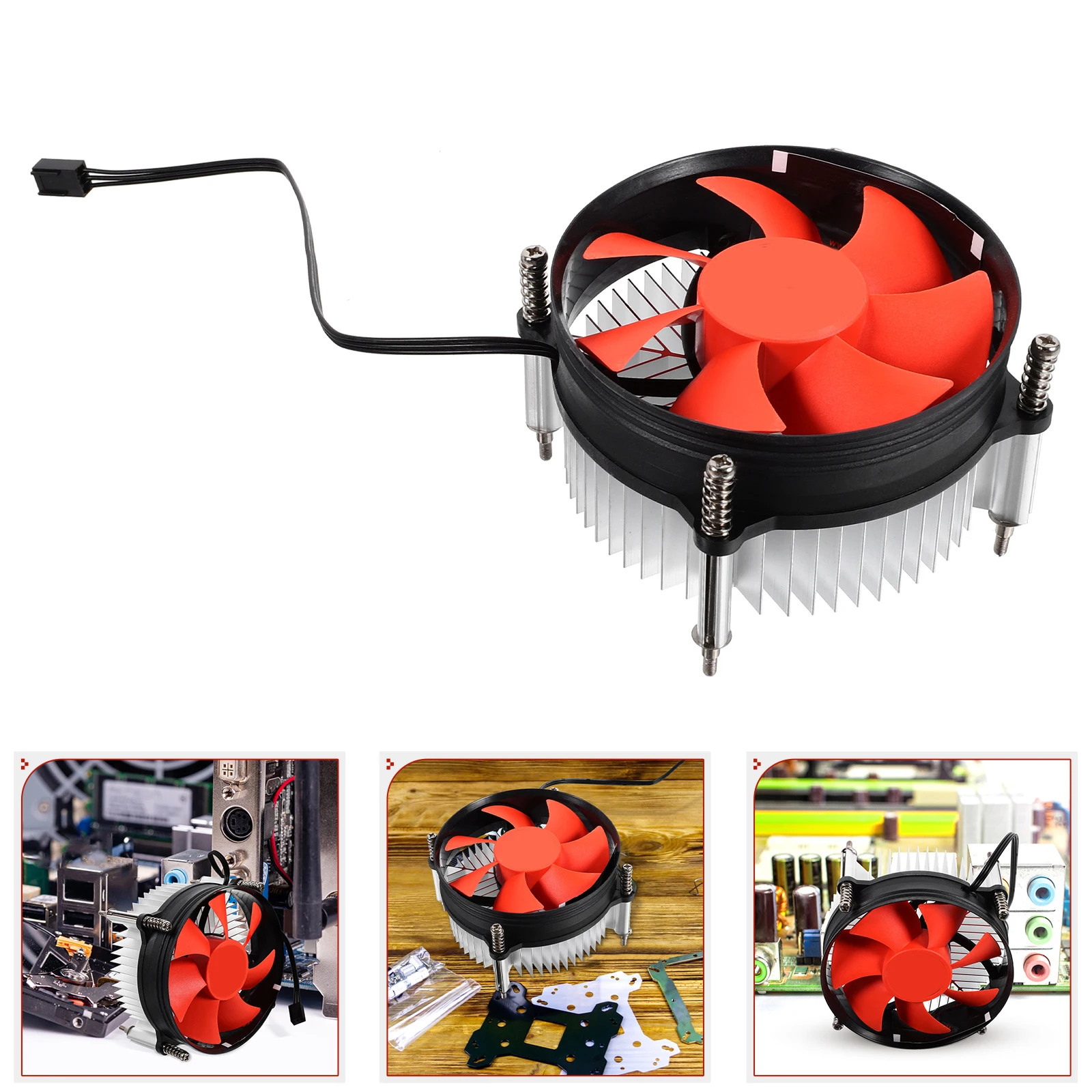 

9Cm Cooling Fan Quiet Low Profile Cpu Air Cooler Pure Aluminum Heat Sink 115X Back Plate Down Blowing Radiator Fan For 55W Cpu